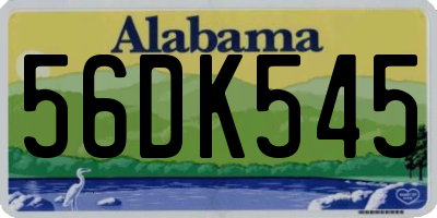 AL license plate 56DK545