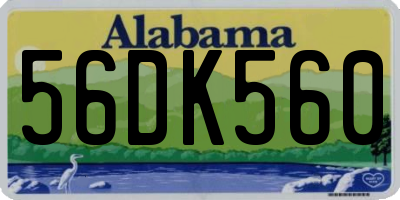 AL license plate 56DK560