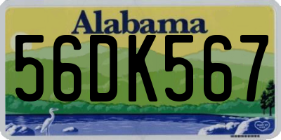 AL license plate 56DK567