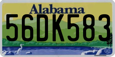 AL license plate 56DK583