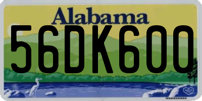 AL license plate 56DK600