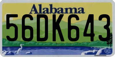 AL license plate 56DK643