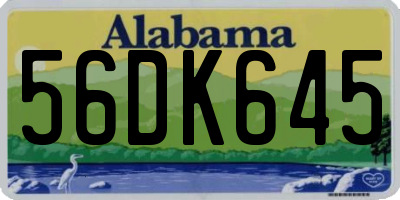 AL license plate 56DK645