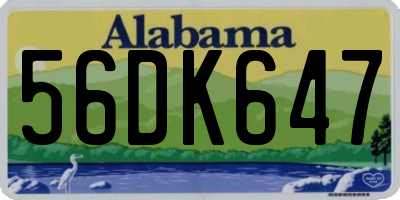 AL license plate 56DK647