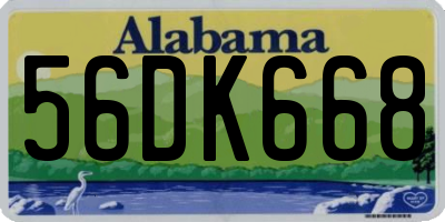 AL license plate 56DK668