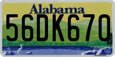 AL license plate 56DK670