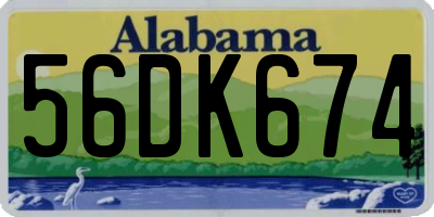 AL license plate 56DK674