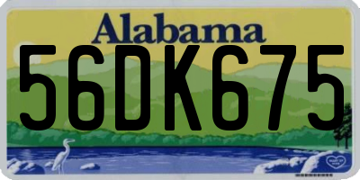 AL license plate 56DK675