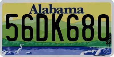 AL license plate 56DK680