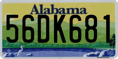 AL license plate 56DK681