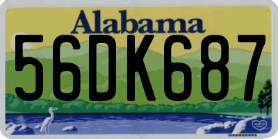 AL license plate 56DK687