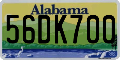 AL license plate 56DK700