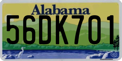 AL license plate 56DK701