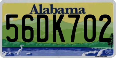 AL license plate 56DK702
