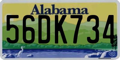 AL license plate 56DK734