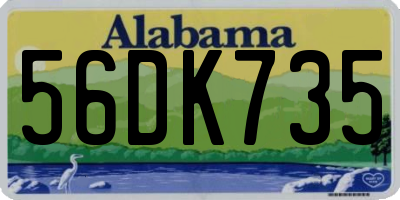 AL license plate 56DK735