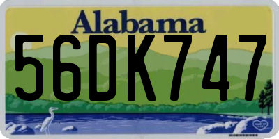 AL license plate 56DK747