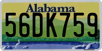 AL license plate 56DK759