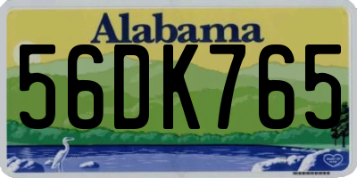 AL license plate 56DK765