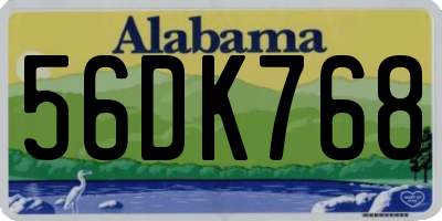 AL license plate 56DK768