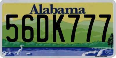 AL license plate 56DK777