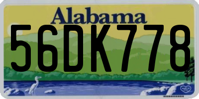 AL license plate 56DK778