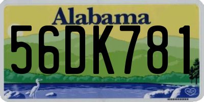 AL license plate 56DK781