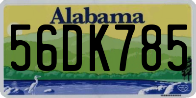 AL license plate 56DK785