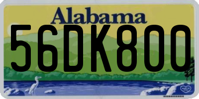 AL license plate 56DK800