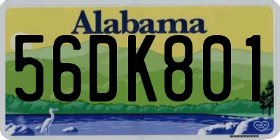 AL license plate 56DK801
