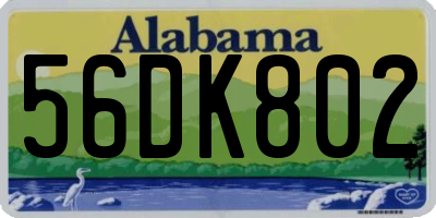 AL license plate 56DK802