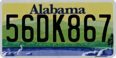 AL license plate 56DK867