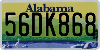 AL license plate 56DK868
