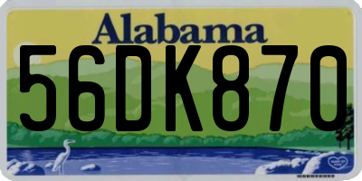 AL license plate 56DK870