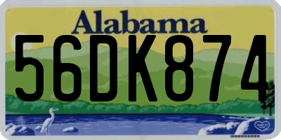 AL license plate 56DK874