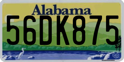 AL license plate 56DK875