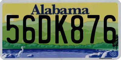 AL license plate 56DK876