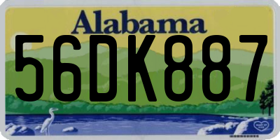AL license plate 56DK887