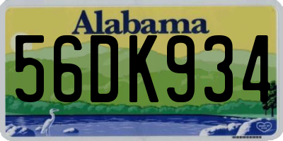AL license plate 56DK934