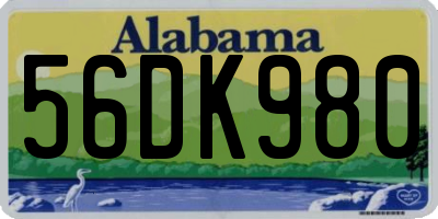 AL license plate 56DK980