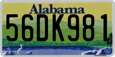 AL license plate 56DK981