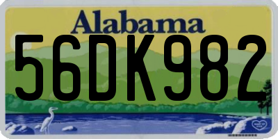 AL license plate 56DK982