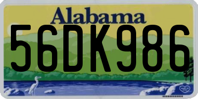 AL license plate 56DK986
