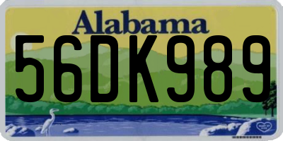 AL license plate 56DK989