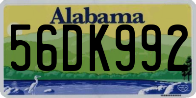 AL license plate 56DK992