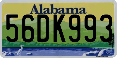 AL license plate 56DK993