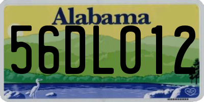 AL license plate 56DL012