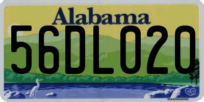 AL license plate 56DL020