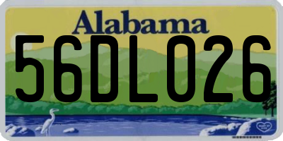 AL license plate 56DL026