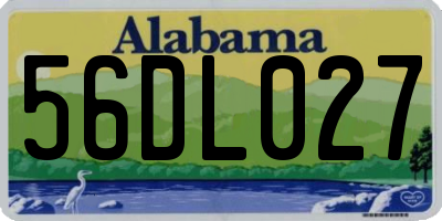 AL license plate 56DL027